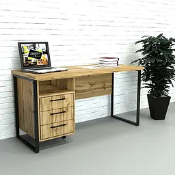 Офісний стіл лофт СПЛГ-3 Дуб Аппалачі (1390x600x765) (1390x600x765) Gamma Style - мініатюра 2