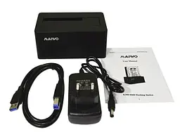 Зовнішня кишеня Maiwo для HDD 2,5"/3,5" SATA через USB 3.0, безгвинтове кріплення, пластик, чорна (K308P) - мініатюра 7