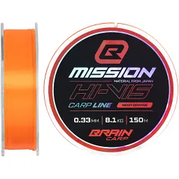 Волосінь Brain Mission Carp Line (Neon Orange) 150m 0.33mm 8.1kg