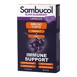Натуральна добавка Black Elderberry Immuno Forte, 30 капсул Sambucol vit0003519