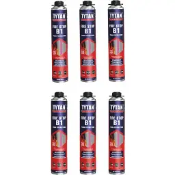 Піна монтажна Tytan Professional B1 вогнестійка 4.5 л (6 шт. x 750 мл) - мініатюра 3