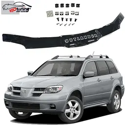 Дефлектор капоту мухобійка для Mitsubishi Outlander 2001-2007 Євро Кріплення (Vip Tuning)