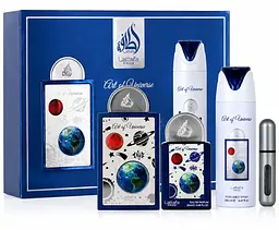 Lattafa Perfumes Art Of Universe подарунковий набір унісекс парфумована вода + парфумована вода + дезодорант спрей + атомайзер