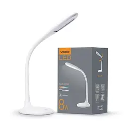 Лампа настільна LED TF03W White 8 Вт 3000K/4100K/5500K 340 лм Videx teh0019913