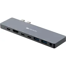USB-Хаб Canyon DS-8 Multiport Docking Station with 8 port, 1*Type C PD100W+2*Type C data+2*HDMI+2*USB3.0+1*A (CNS-TDS08DG)