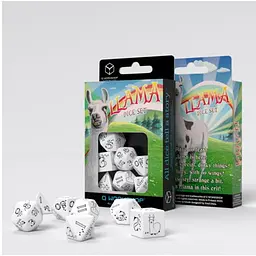 Набір кубиків Bright Llama Dice Set (White & Вlack) , 7 шт. (SLLA02)