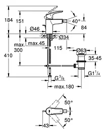 Змішувач для біде S-Size Grohe Eurosmart 329292433 Чорний матовий - мініатюра 4