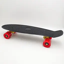 Пенні борд скейт 55х15см до 80кг ABEC 7 червоні матові колеса скейтборд Penny Board Pastel Series чорний - мініатюра 5