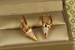 Сережки підвіски Xuping Jewelry конус 3,3 см золотисті
