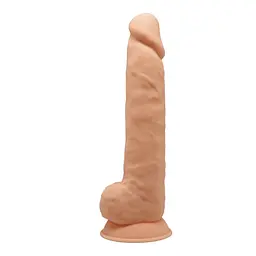 Двошаровий фалоімітатор SilexD Adrien Lastic Flesh (Model 1 size 10in), 26.3х5 см - мініатюра 2
