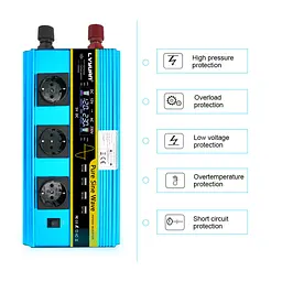 Інвертор перетворювач напруги Lvyuan 12-230v 3000/6000w чистий синус - мініатюра 3