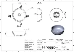 Умивальник Miraggio Mark 375 глянсовий 0002677, Білий - мініатюра 8