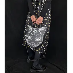 Сумка через плече Котик чорна 28x40x10 см - мініатюра 3
