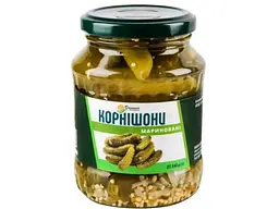 Корнішони мариновані ДОМАШНІ ПРОДУКТИ 680г (6-9см) 720мл