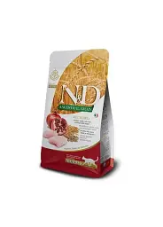 Низькозерновий сухий корм для стерилізованих дорослих кішок Farmina N&D LOW GRAIN (курка/гранат), 1.5 кг