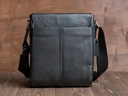 Шкіряна чоловіча сумка-месенджер 21x24x6, барсетка з натуральної шкіри Tiding Bag 9389 чорна 210 мм - мініатюра 6
