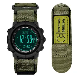 Наручний годинник чоловічий 036 Nylon Black-Army Green Awarder acs0031933