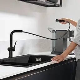 Змішувач Hansgrohe Talis 270 1jet кухонний з витяжним виливом Sbox 72809670 Black Matt Чорний матовий - мініатюра 4