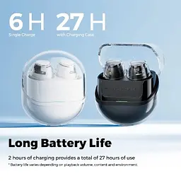 Bluetooth навушники - бездротові tws Soundpeats Clear Dots Pods cream (білі) - мініатюра 6
