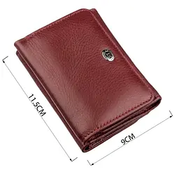 Компактний жіночий гаманець на кнопці ST Leather 18885 темно-червоний - мініатюра 7