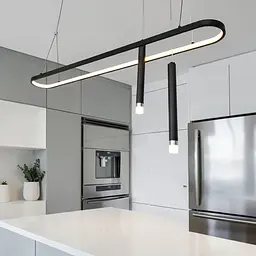 Люстра підвісна LED Diasha 5221B/1200BK чорна овальна 57 Вт - мініатюра 4