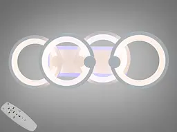 Світильник стельовий LED Diasha H8022/2+2WH, 65W, 3200K-6500K, білий метал, сучасний стиль для дому