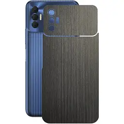 Защитная пленка StatusSKIN для Tecno Spark 8p KG7n Корпус Винил Дерево серебристо-черное