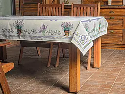 Скатертина Lefard Home Textile Lilac гобеленова 240x140 см лавандова-сіра (716-081) - мініатюра 2
