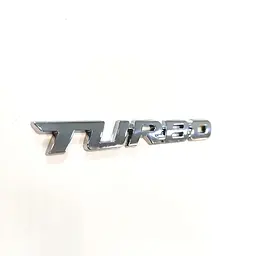 Емблема напис TURBO 97х11 мм Хром метал на скотчі (Завод) - мініатюра 2