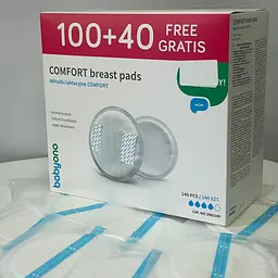 Вкладиші лактаційні прокладки для грудей 140 шт Comfort гелеві тонкі Slim одноразові накладки на груди, що вбирають молоко, для годуючих мам від протікання молока в бюстгальтер або топ для годування бавовняні дихаючі Baby Ono