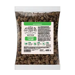 Сухий корм Home Food для кошенят Курочка з ягнятком KITTEN 400 г