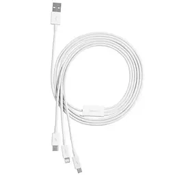Дата кабель Baseus Superior Series USB to MicroUSB-Lightning-Type-C 3.5A (1.5m) (CAMLTYS) Stellar White - мініатюра 3