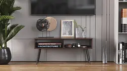 Тумба під TV Невада Ferrum-decor 45x100x38 Чорний метал ДСП Венге Магія 16 мм (FRD-106721) - мініатюра 6