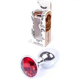 Анальна пробка Boss Of Toys Boss Series - Jewellery Silver Plug Red S, BS6400016, Срібний / Червоний - мініатюра 2