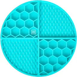Миска-килимок для собак та котів Waudog Silicone для повільного харчування 211х211х30 мм блакитний
