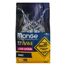 Сухий корм для котів Monge Cat Bwild Low Grain, з м'ясом зайця, 1,5 кг - мініатюра 2