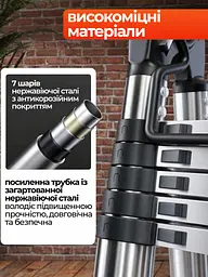Телескопічна шарнірна сталева драбина 3,6 х 3,6 м - мініатюра 11