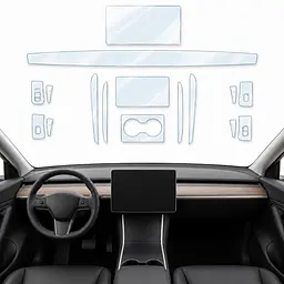 Набір Плівок захисних для салону Tesla Model Y 2021-2024 TPU (Кансолі Дисплея Ручок) 10 шт