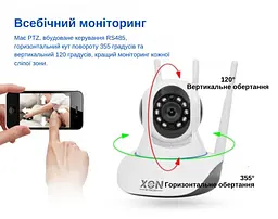 IP-камера поворотна XON SmartCam Wi-Fi 1080P (QTWEW21VW 4903) Біла - мініатюра 3