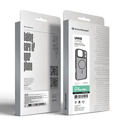 Чехол для Apple iPhone 17 Pro Max, Uniq MagCase, серый, противоударный, панель-накладка с MagSafe, ударопрочный TPU+PC, с магнитом MagSafe, поддержка полноценной беспроводной зарядки, ArmorStandart (ARM86275) - мініатюра 6