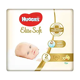 Набір підгузків Huggies Elite Soft 2 (4-6 кг), 100 шт. (4 уп. по 25 шт.) - мініатюра 3