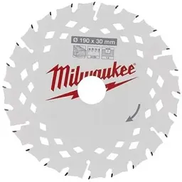 Диск пиляльний по дереву PFTE MILWAUKEE, діаметр 190х30х1,8мм, 24 зуб.