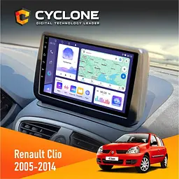 Штатна магнітола Renault Clio 2005-2014 Cyclone C9-011 4x64, DSP Cyclone (НФ-00007103)
