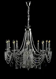 Ефектна підвісна кришталева люстра Splendid Ray L6008/10 (SILVER) - хром, 10xE14, діаметр 85 см, від 18 до 28 м2 - мініатюра 2