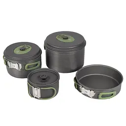 Набір посуду Bo-Camp Explorer 4 Pieces Hard Anodized Grey/Green (2200244), Сірий - мініатюра 2