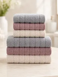 Мікро Cotton набір рушників для обличчя та тіла Бузковий / Набір махрових рушників, 6 шт - мініатюра 2