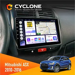 Штатна магнітола Mitsubishi ASX 2010-2016 Cyclone C10-011 4x64, DSP Cyclone (НФ-00005257)