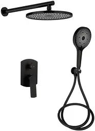 Душова система універсальна Qtap Slavonice Black Matt прихованого монтажу QTSLA113BLM45900