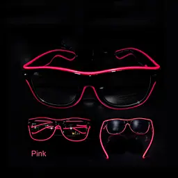 Окуляри світлодіодні Leds прозорі El Neon ray pink неонові - мініатюра 2