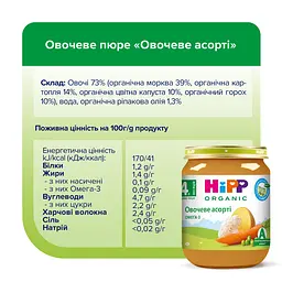 Органічне пюре HiPP Овочеве асорті 125 г - мініатюра 5